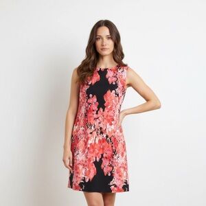 Adrianna Papell Spring Summer Floral Mini Dress in Pink and Black Size 16 213